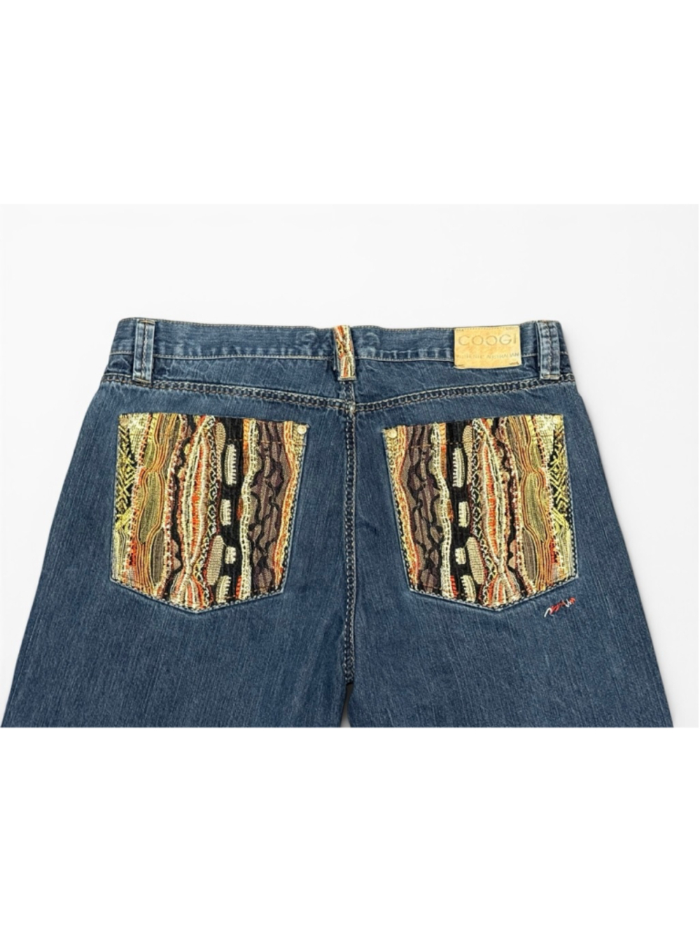 Vtg Y2K COOGI Men’s Baggy Denim Jeans Multicolor Embroidered Pockets Sz 40x34 - Picture 7 of 10